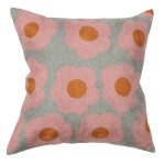 Grey Pink Yolk Flower Cushion