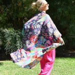 Long Kimono - Flora and Fauna Midnight