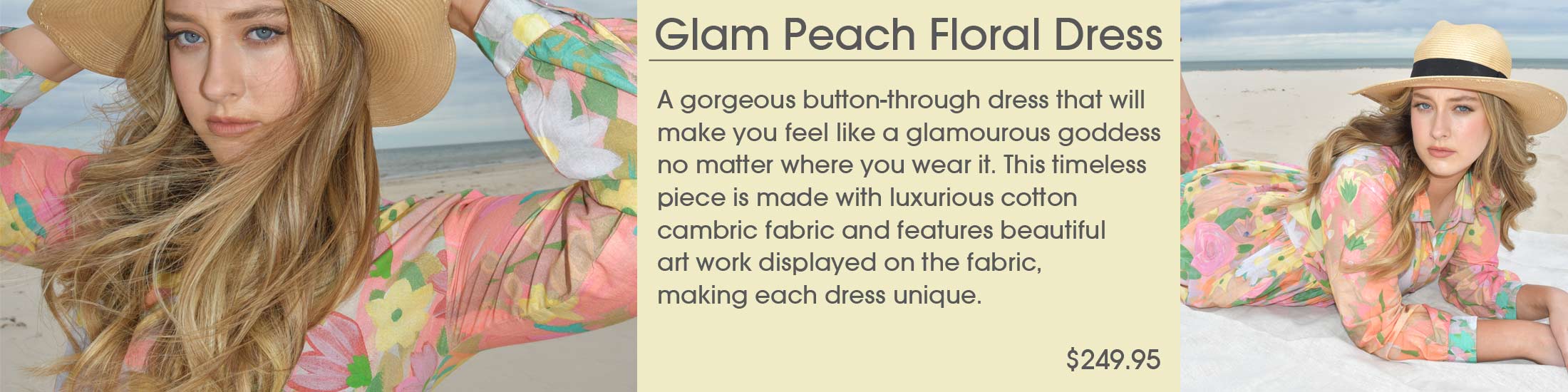 ELiza PIro glam peach floral dress